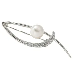 【シルバー×ワンサイズ】[Cream dot. クリームドット公式] ブローチ フォーマル 卒業式 卒園式 入学式 入園式 ママスーツ コサージュ 華やか ピン 普段使い パール ビジュー リーフ 上品 エレガント 大人