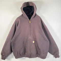 古着 00’s/00年代 カーハート Carhartt パーカー アクティブパーカー フルジップ ワンポイントロゴ 大きいサイズ XXXL  ブラウン系 メンズ