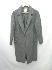 ◇ OZOC オゾック 秋冬 定番 シンプル バックスリット 長袖 ロング コート サイズ38 ダークグレー系 レディース P  【1402270018553】