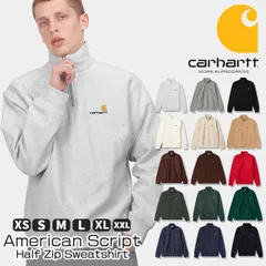 カーハート ハーフジップ スウェット Carhartt WIP Half Zip American Script Sweatshirt グレー ブラック 15カラー クォータージップ セーター ロゴ 秋冬 アウター トップス ユ00572