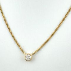 ダイヤモンド デザインネックレス K18 イエローゴールド ペンダント ネックレス YG ダイヤモンド レディース 【中古】