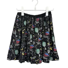 TR9  scolar  スカラー　総柄スカート　ミニスカート　ブラック　黒　レディース　Mサイズ