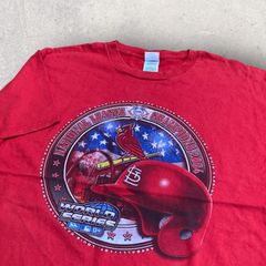 US古着 DELTA デルタ MLB メジャー 野球 カージナルス Cardinals ワールドシリーズ Tシャツ XL レッド
