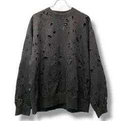 MAISON SPECIAL 23AW Leaf Cutwork Embroidery Crew Neck Sweat Pullover サイズ1 ブラックのサムネイル