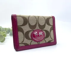コーチ COACH パスケース カードケース 定期入れ シグネチャー ロゴ金具 ベージュ ピンク