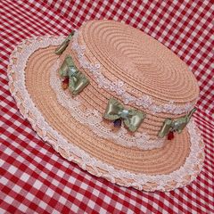 Fairy Mead◆W Berry Cakeのストローハット◆シェルピンク