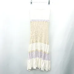 ◇ ⊇ ROYAL PARTY ウエストゴム ニット ロング マーメイド スカート サイズF ブラウン ホワイト パープル レディース E  【1409100017229】