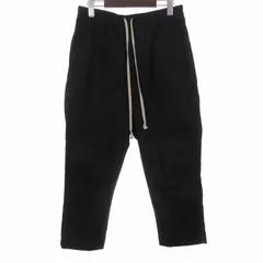 リックオウエンス Rick Owens タグ付き 22SS DRAWSTRING ASTAIRES CROPPED パンツ クロップド 七分丈 コットン テーパード RP01B4303-DL 黒 ブラック IT42 US6 L位のサムネイル