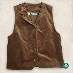 輸入古着　ヴィンテージ　ベスト　ジャケット　ノースリーブ　ブラウン　ベロア