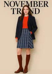 BURBERRY LONDON バーバリーロンドン メガチェック 変形 巻きスカート ネイビー系 40