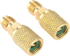 新生活応援SALE　R410A用 エアコン ガスチャージ 変換アダプター 5/16"SAEメスx1/4"SAEオス ストレート 異径アダプター 変換バルブ HVACエアコンミニスプリットシステム 2個セット