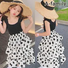 子ども服 女の子 子供 ワンピース セット トップス スカート 2点セット ノースリーブ ドット 90cm 100cm 105cm 110cm 120cm 旅行