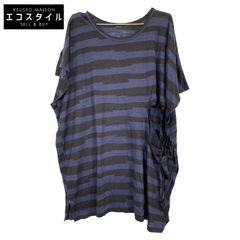 Y's ワイズ 23SS ﾈｲﾋﾞｰ×ﾌﾞﾗｯｸ ﾘﾈﾝ ｵｰﾊﾞｰｶｯﾄｿｰ 2