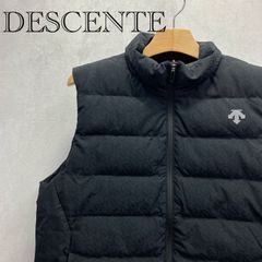 DESCENTE GOLF デサント ゴルフ ジャカード ダウン ベスト DG4FVE00M ゴルフウェア L ブラック モノグラム柄 2024秋冬モデル メンズ