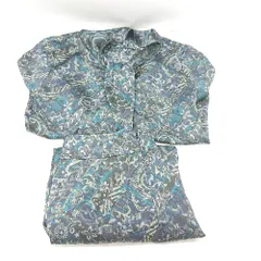 ◇ ⊂ COMME CA DU MODE コムサデモード 柄物 ブラウス スカート サイズ9 ネイビー レディース E  【1412260046961】