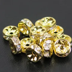 50個　平ロンデル　クリスタル　　(サイズ　5mm 6mm 7mm 8mm 、台座カラー　シルバー　ゴールド　選択可能) スペーサー　ブレスレット　アンクル　ネックレス　イヤリング　ピアス　ハンドメイド　アクセサリー　パーツ