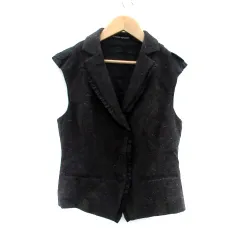 新品 ヒロココシノ 変形フリルベスト ボレロ ブラック サイズ38*GD811 新品 ヒロココシノ 変形フリルベスト ボレロ ブラック サイズ38