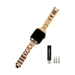 Royce&Roland Apple Watch アップルウォッチ チェーンベルト バンド ( シルバー(ローズゴールド 38/40/41mm)
