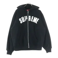 SUPREME (シュプリーム) 24AW Arc Thermal Zip Up Hooded Sweatshirt アーチロゴ サーマルジップフーディー パーカー ブラック/ホワイト
