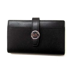 【新品 未使用】MICHAEL KORS マイケルコース アウトレット 財布 ミディアム シグネチャー ロゴ ウォレット 二つ折り財布 35S5SGRF8L BLACK
