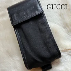 グッチ　GUCCI　キャンバスレザー　マルチケース　ベルトポーチ　小物入れ　電子タバコ入れ　ブラック