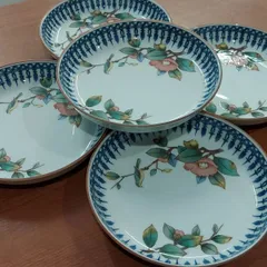 平皿　九谷清山　九谷焼　皿揃　清山造　KUTANI　鳥　色絵　絵皿　直径約10.3cm　高さ約2cm　和風　日本　骨董　アンティーク【60s2067】 2025年最新Yahoo!オークション -九谷焼 皿 セットの中古品・新品・未