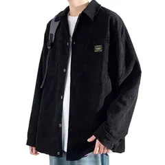 XL_918#ブラック [FJLTDCP] シャツ メンズ 長袖シャツ メンズ 大きいサイズ無地コーデュロ 和式カーディガン メンズ 羽織 アウター メンズ ア ウター カジュアル シンプル オシャレ シャツ 通気性おしゃれ ゆったり 春秋冬 black-XL