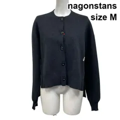 ◆ ナゴンスタンス nagonstans Novelle Fine Wide Rib C/D カーディガン 長袖 グレー コットン混 カシミア混 M 9号 レディース S5V596