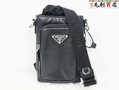 プラダ PRADA レザー スマートフォンケース 2ZH155 2CND F0002 ブラック レザー 極上美品 【中古】ショルダーバッグ バッグ
