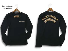 Luv maison JACKROSE ジャックローズ 通年 バック刺繍★ 長袖 Uネック カットソー ロンTシャツ Sz.44 メンズ 黒のサムネイル