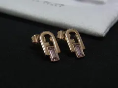 ■美品■ FURLA フルラ ピアス アクセサリー レディース ゴールド系×ピンク系 DJ2291