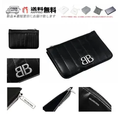 希少✨バレンシアガ 二つ折り財布 BBロゴ 総柄 PVC レザー ブラック BALENCIAGA バレンシアガ 二つ折り財布 EMBOSSED MONOGRAM