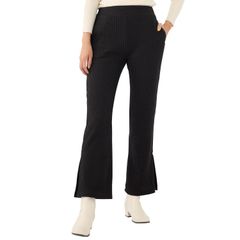 スリットフレアパンツ 裏起毛ワッフル ロングパンツ 553712 [オーシャンパシフィック]