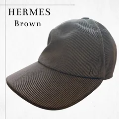 HERMES ダークグレー コーデュロイ キャップ60 HERMES ダークグレー コーデュロイ キャップ60