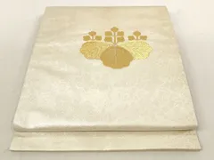平和屋着物＊夏物　九寸名古屋帯　菊　金銀糸　正絹　逸品　CAAW5242fb 平和屋着物＊夏物 銀座きしや 九寸名古屋帯 総刺繍 草花文 金銀糸 正絹