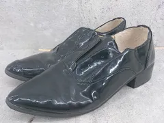 ◇ AU BANNISTER オゥ バニスター プレーントゥ スリッポン マニッシュ シューズ 37 ブラック *  【1002799965996】のサムネイル