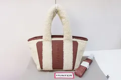 【217985】HUNTER ハンター  ブークレ ボア ミニ トート ストラップ付き ベージュ