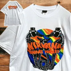 ニルバーナ NIRVANA T 白 バンド ミュージック ロック ツアー ライブ 古着 ビンテージ vintage パンク メタル アーティスト 歌手 Tシャツ 古着 ビンテージ VINTAGE 2025   1200 p20/