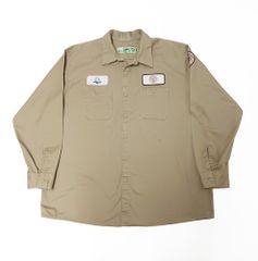 RED KAP レッドキャップ 長袖 ワークシャツ ロゴ ワッペン ベージュ XXL