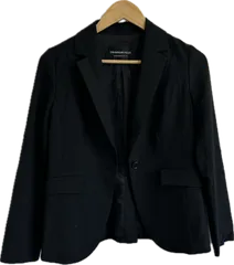 Z1523 【美品】STRAWBERRY-FIELDSストロベリーフィールズ　テーラードジャケットアウター　ブラック　レディース