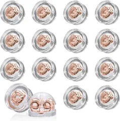 A4Y シリコンピアスキャッチ ダブルロックキャッチ 落ちない 8ペア 16個入り( ピンクゴールド)