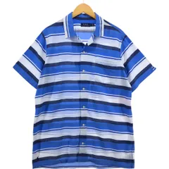 古着 ラルフローレン Ralph Lauren POLO RALPH LAUREN マルチボーダー 半袖 オープンカラー リネンシャツ ボックスシャツ/eaa564185