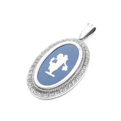 WEDGWOOD ウェッジウッド ネックレス ペンダントトップ チャーム 2003年 SILVER 925 シルバー ジルコニア ジャスパー ストーンカメオ