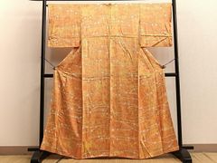 平和屋着物■上質な小紋　絞り　枝花文　暈し染め　正絹　逸品　BAAR5015ui