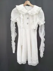 ◇ ⊂ Honey Cinnamon フリル レース かわいい 長袖 ミニ丈 ワンピース サイズFREE アイボリー系 レディース E  【1508060008015】