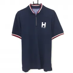 【超美品】トミーヒルフィガーゴルフ 半袖ポロシャツ ネイビー×レッド スタンドカラー  メンズ XL ゴルフウェア Tommy Hilfiger Golf