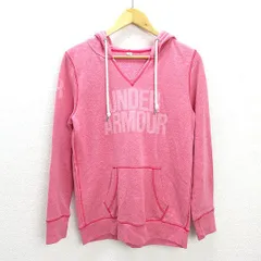 T■アンダーアーマー/UNDER ARMOURスウェットパーカー■ピンク/霜降り【メンズSM】MENS【中古】