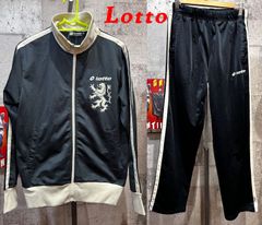 美品 Lotto ジャージ 上下セットアップ 黒/アイボリー M メンズ ロット