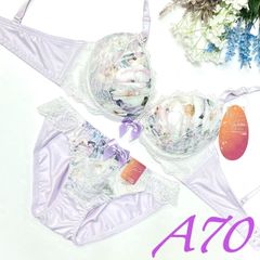 （933800）花柄プリントハーフレースブラ&ショーツセット【A70/M】