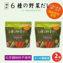 6種の野菜だし 1個(90g)×2個セット 顆粒タイプ だし 出汁 野菜 スープ 簡単 化学調味料不使用   夏ギフト お中元【パケ】